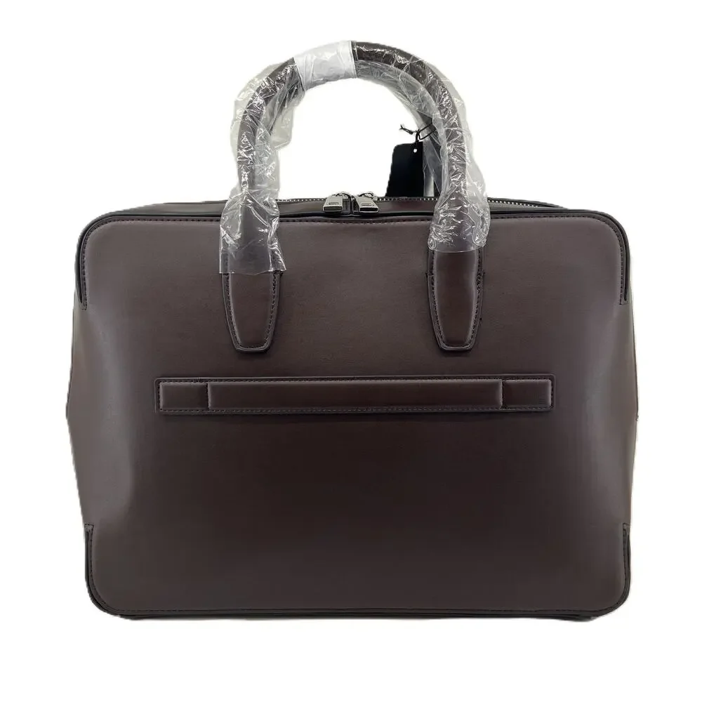 Alfani Messenger Bag Adjustable Cross Body Strap Faux Leather Brown NEW - Picture 2 of 8